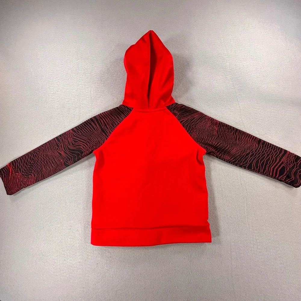 Under Armour Toddler Boys Red Patterned Sleeve Full Zip Fleece Hoodie 24M